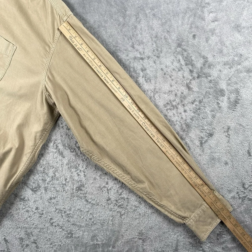 LL Bean Shirt Mens Size XXL Tall‎ Beige Long Sleeve Corduroy Button Down 0YQ71 - Picture 11 of 13